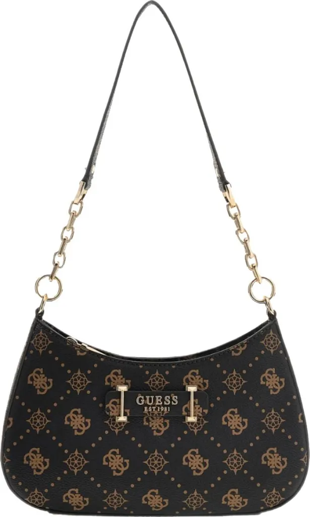 Sac GUESS Carrie Logo Top Zip en similicuir avec fermeture zippée chic