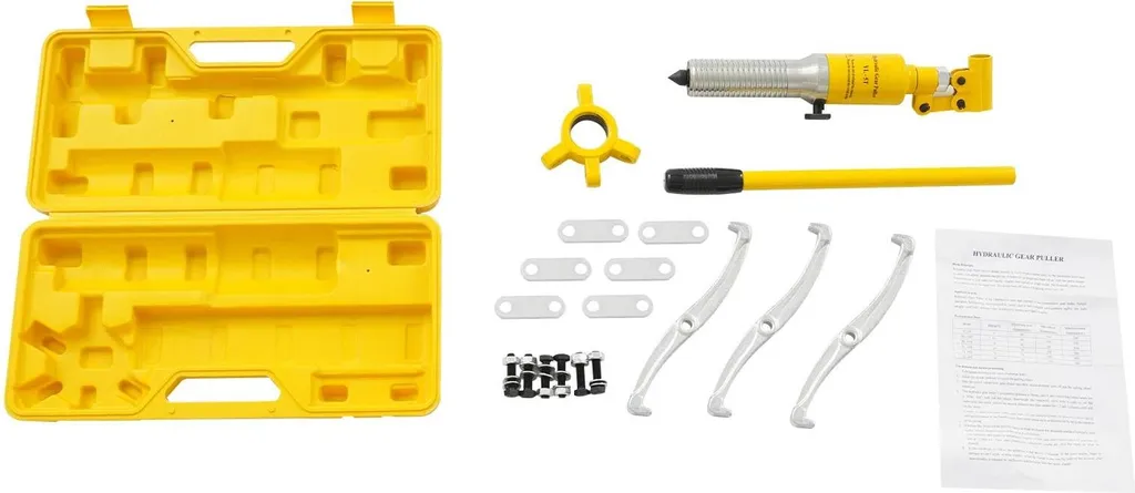 Estrattore idraulico, design a 3 ganasce, struttura resistente, giallo