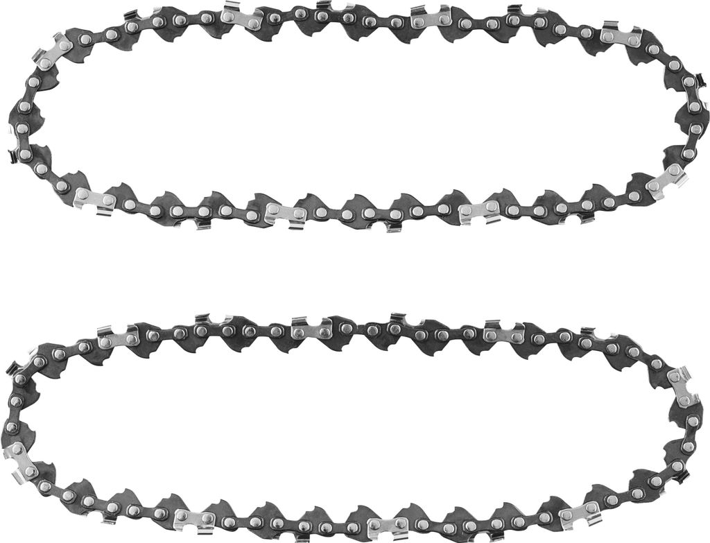 Two chainsaw chains are shown against a white background.