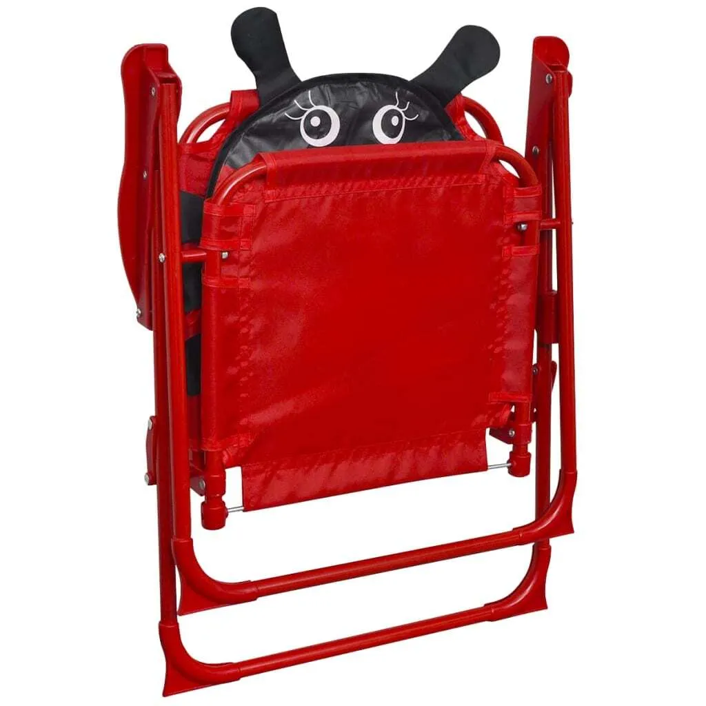 set bistrot da giardino per bambini da 3 pezzi con ombrellone rosso - 5