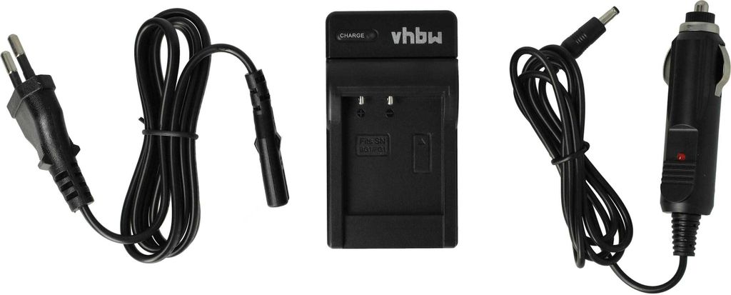 vhbw Ladegerät kompatibel mit Sony Handycam HDR-GW55VE Kamera Camcorder - Ladeschale, Kfz-Adapter Ladeanzeige