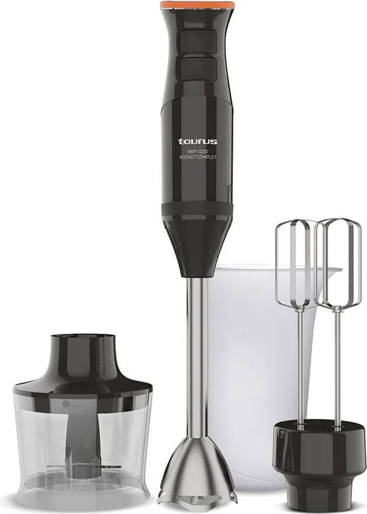 Mixer Taurus 1200W Set Completo: Frullatore Immersione Inox Bapi