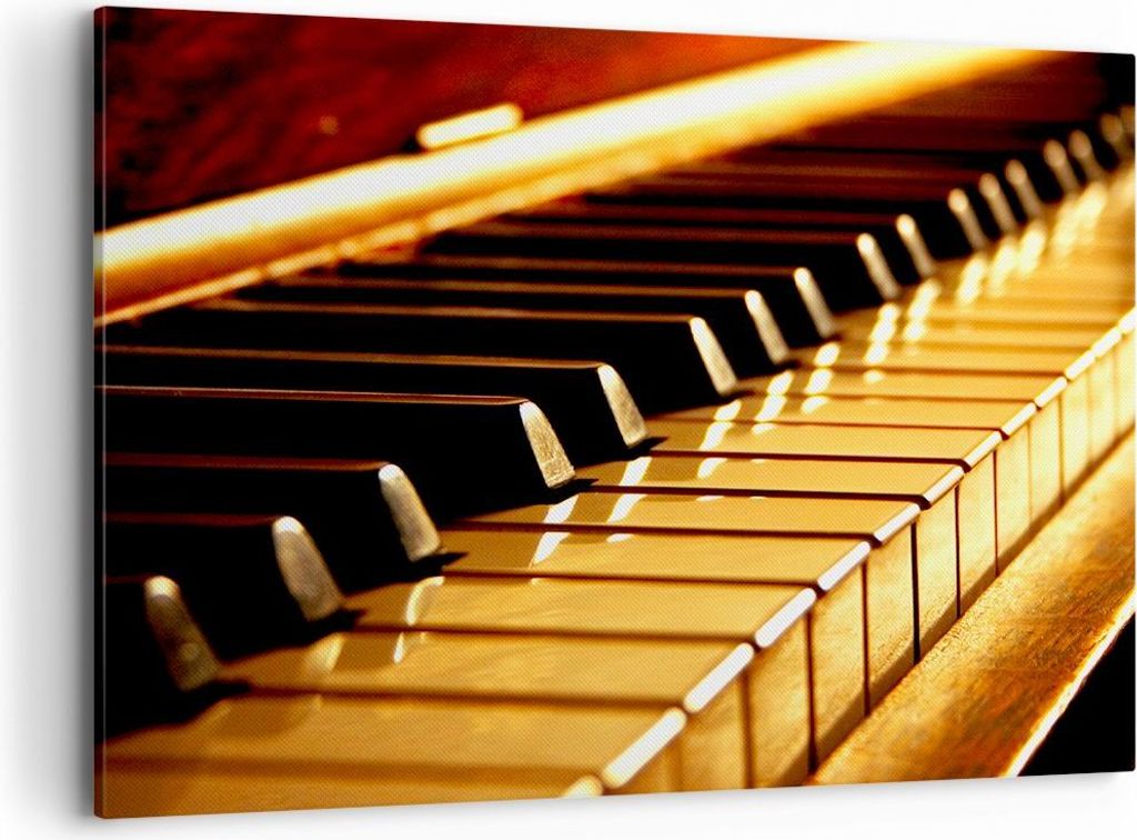 Bild auf Leinwand - Leinwandbild - Klavier Musik Konzert - 100x70cm - Wand Bild - Wanddeko - Leinwanddruck - Bilder - Kunstdruck - Wanddekoration -...