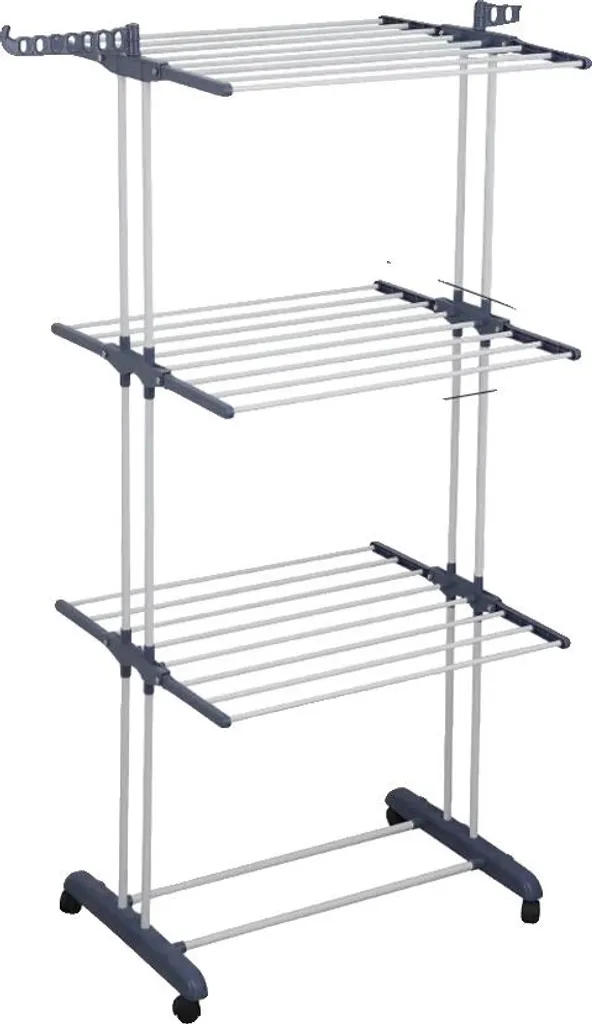 Stendibiancheria Professionale Doppia Barra Grigio Acciaio