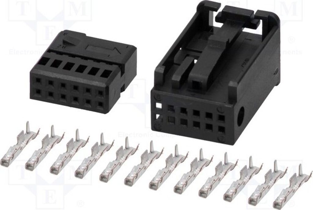 1x Gehäuse für Steckverbinder schwarz Stecker 12 pins Car-o-Steckverb. - Geh. u