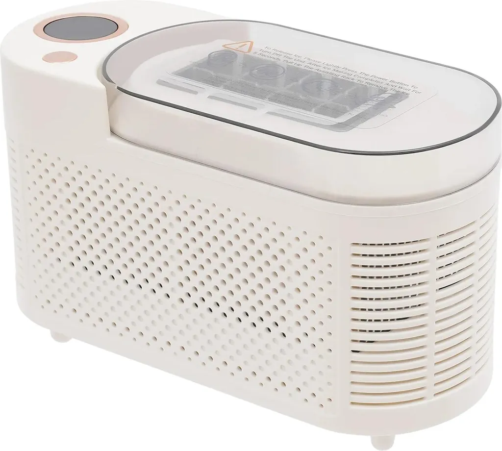 Machine à glace beige : fini la pénurie de glaçons ! Format compact