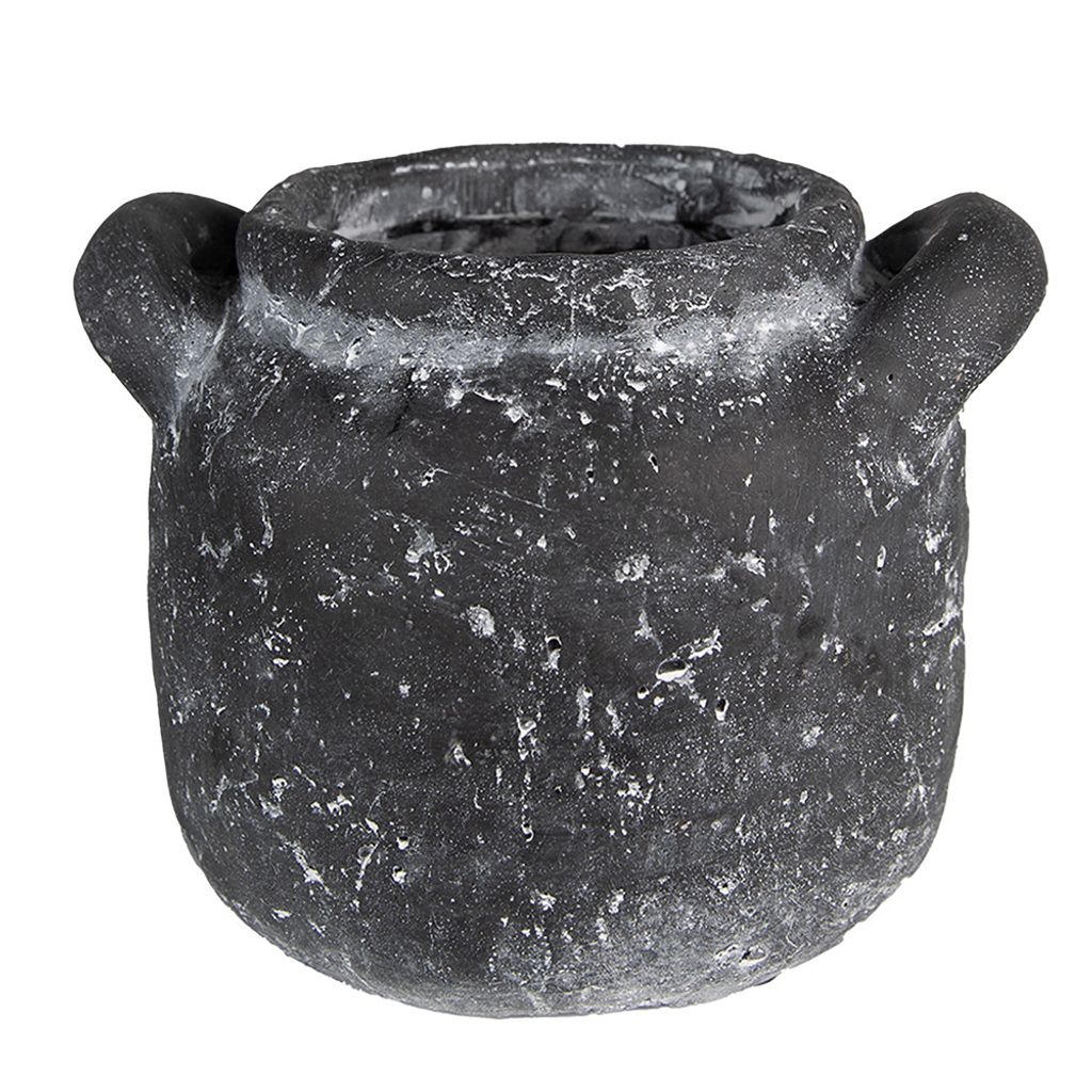 Clayre & Eef Blumentopf 17x15x13 cm Grau Stein