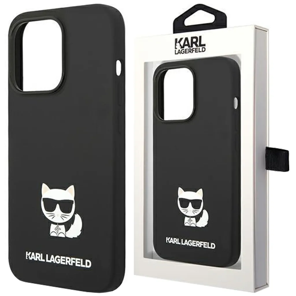 Karl Lagerfeld Cover iPhone 14 Pro Choupette Silicone Nero Luxury - 12