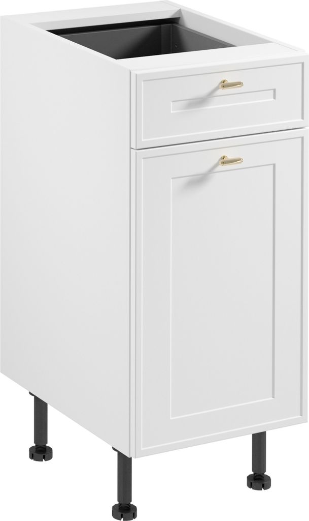 Küchenunterschrank 40 cm mit Schubladen ohne Arbeitsplatte Küchenschrank, Sorento D40S1 Weiß