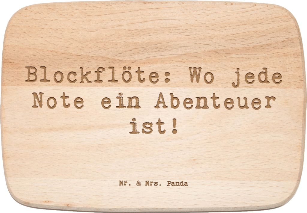 Mr. & Mrs. Panda Frühstücksbrett Spruch Abenteuer Blockflöte - Transparent - Geschenk, schneidebrettchen, Schneidebrett, Altblockflöte, Sopranb...