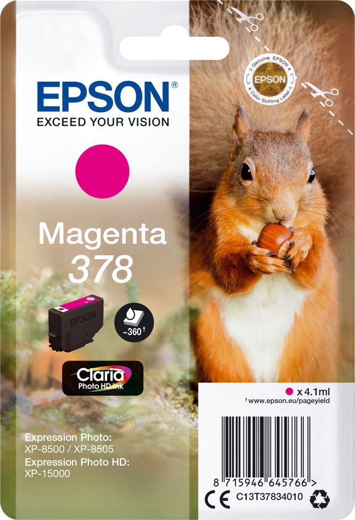 Epson 378 Magenta Tintenpatrone fr hochwertige Fotodrucke - 360 Seiten