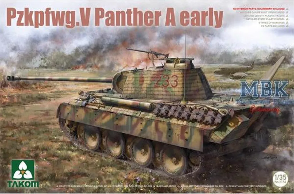 Maquette de char allemand Panther A early Takom 2174 réplique miniature