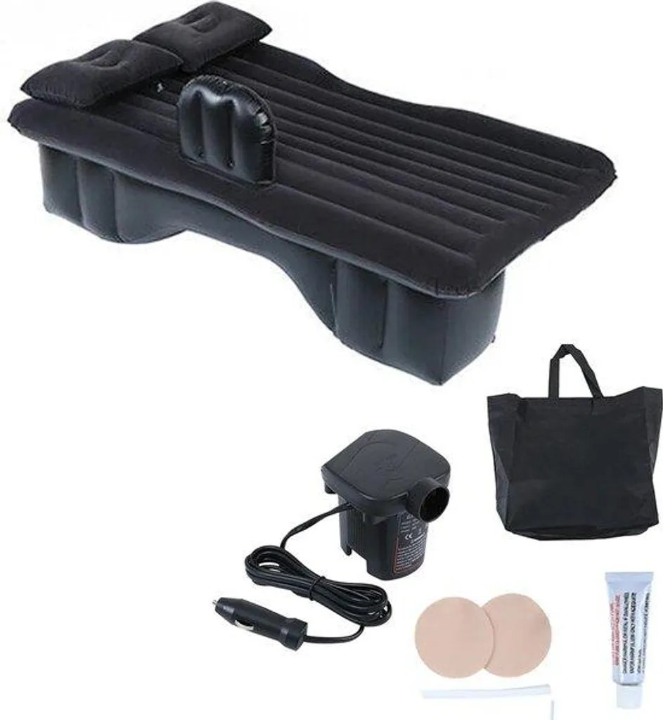Lit gonflable de voiture universel et pompe électrique - Noir et Gris