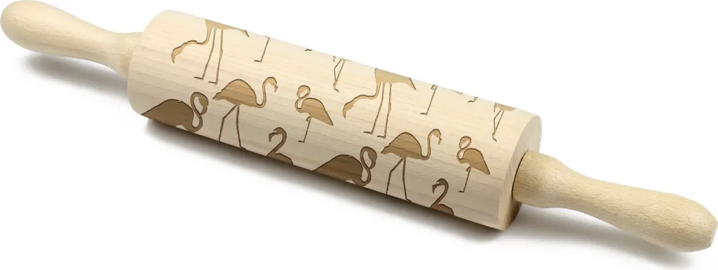 Idea Regalo Originale: Mattarello Inciso Art-Dog Tema Fenicotteri