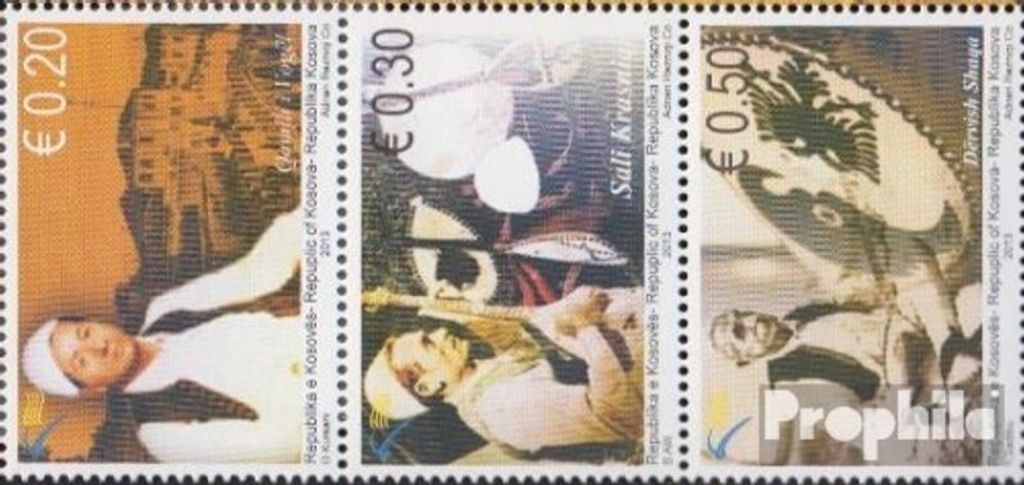 Briefmarken Kosovo 2013 Mi 265I-267I Dreierstreifen (kompl.Ausg.) postfrisch Sänger