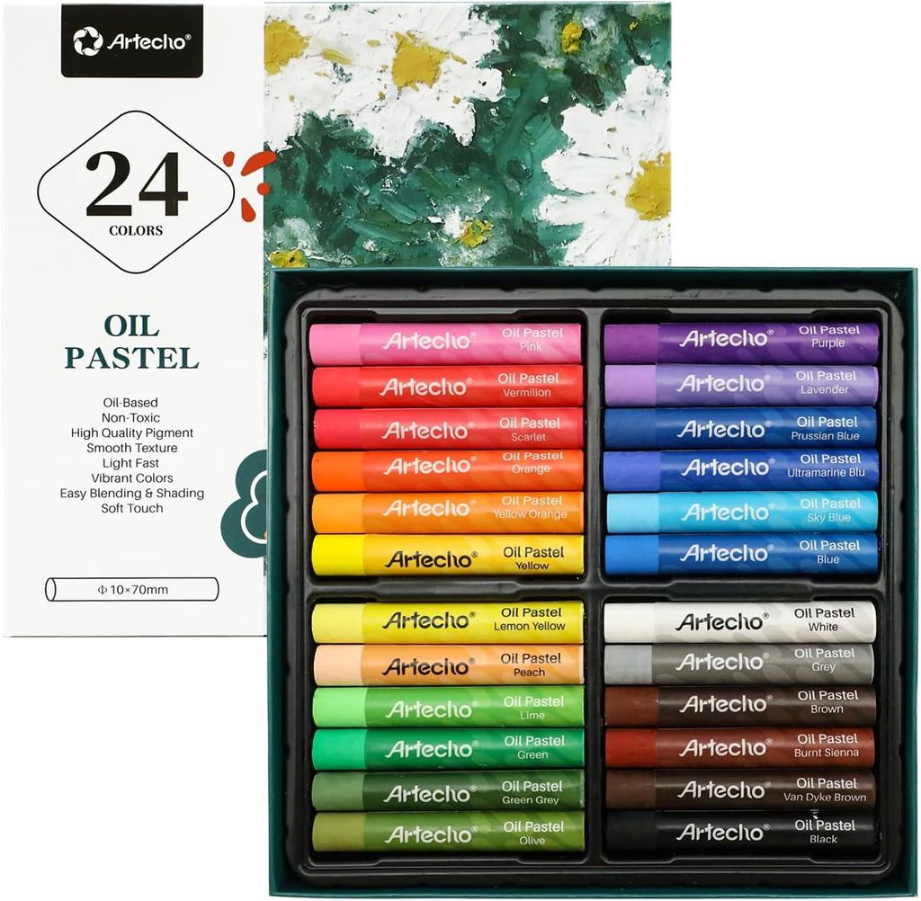 Artecho 24 Ölpastellkreiden Künstler Set -je ca. 10 x 70 mm Produktbild 