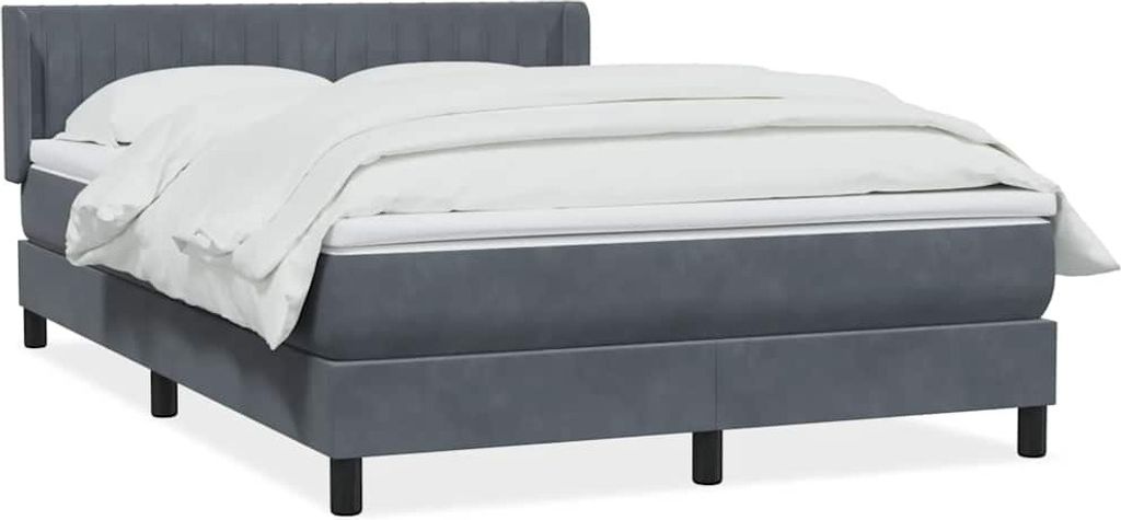 Maison Exclusive - Boxspringbett mit Matratze Dunkelgrau 140x220 cm Samt