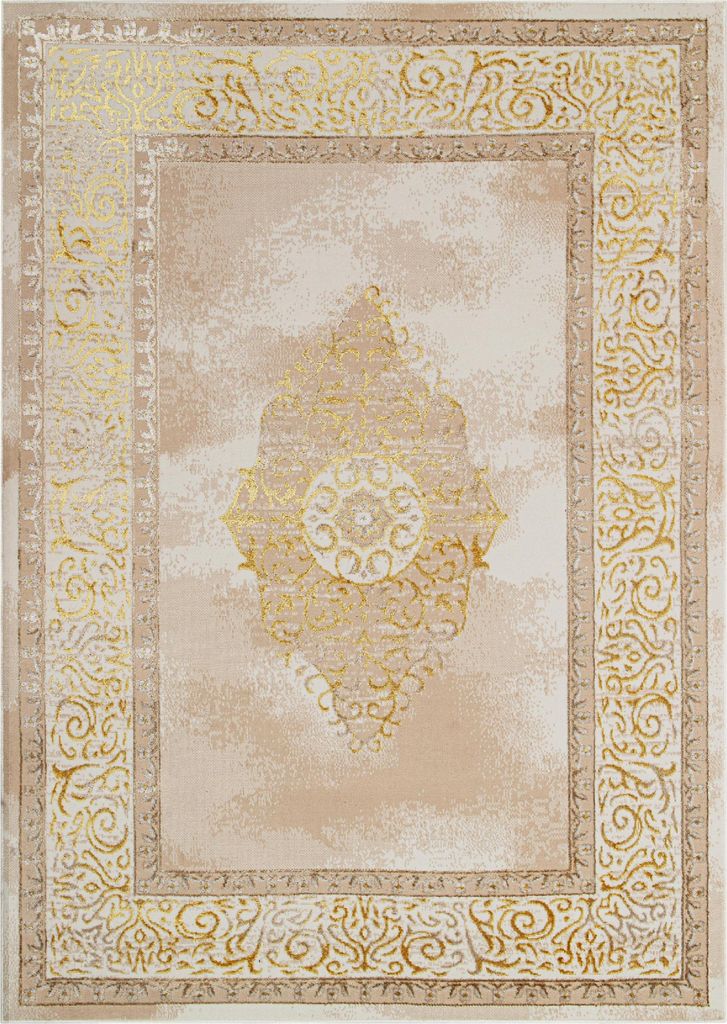 Tapiso Teppich ARES klassisch golden beige Wohnzimmer  80 x Produktbild 