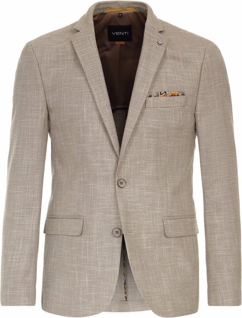 VENTI Herren Sakko City Revers Casual Beige meliert 29