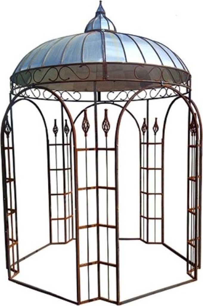 Casa Padrino Pavillon Ø 220 x H. 330 cm - verschiedene Farben - Gartenpavillon aus Schmiedeeisen mit verzinktem Blechdach