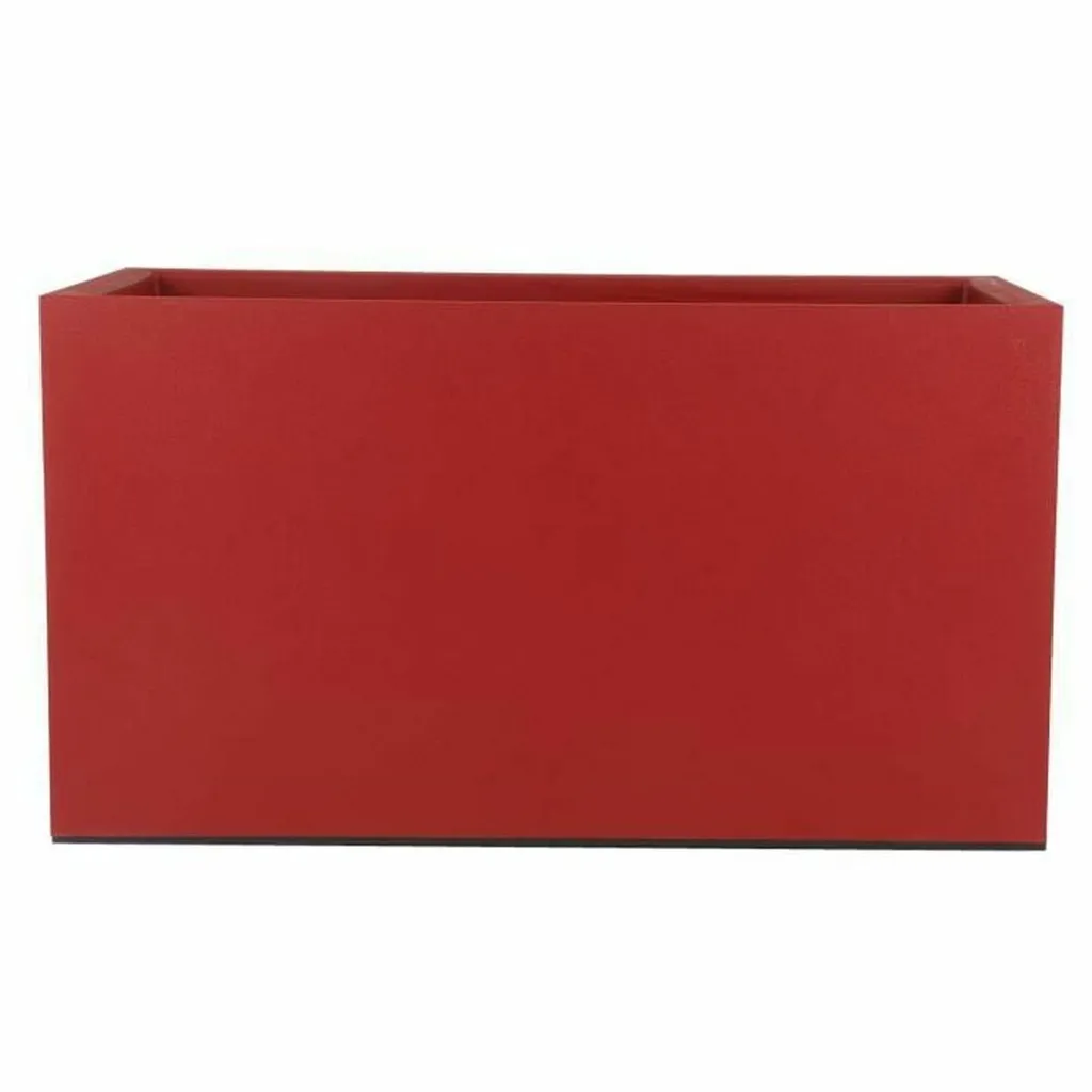 Grand Bac à fleurs Riviera Carré Rouge 80x40 cm en Plastique Durable