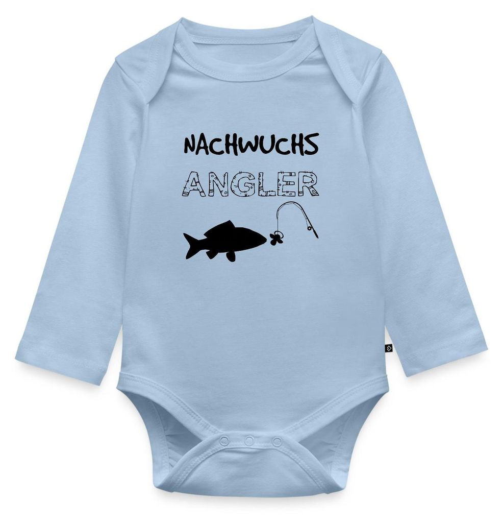 Spreadshirt Nachwuchs Angler Angel Geschenk Zur Geburt Angler Tages Baby Body Langarm, 62 (2-3 M.), Hellblau