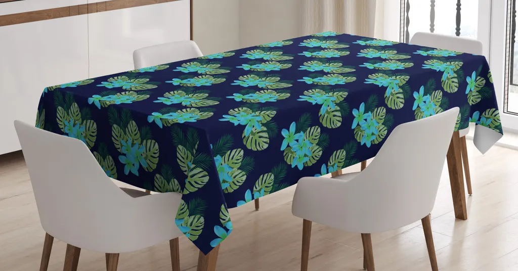 Offerta Tovaglia ABAKUHAUS 140x240 - Tropicale Indaco Lavabile
