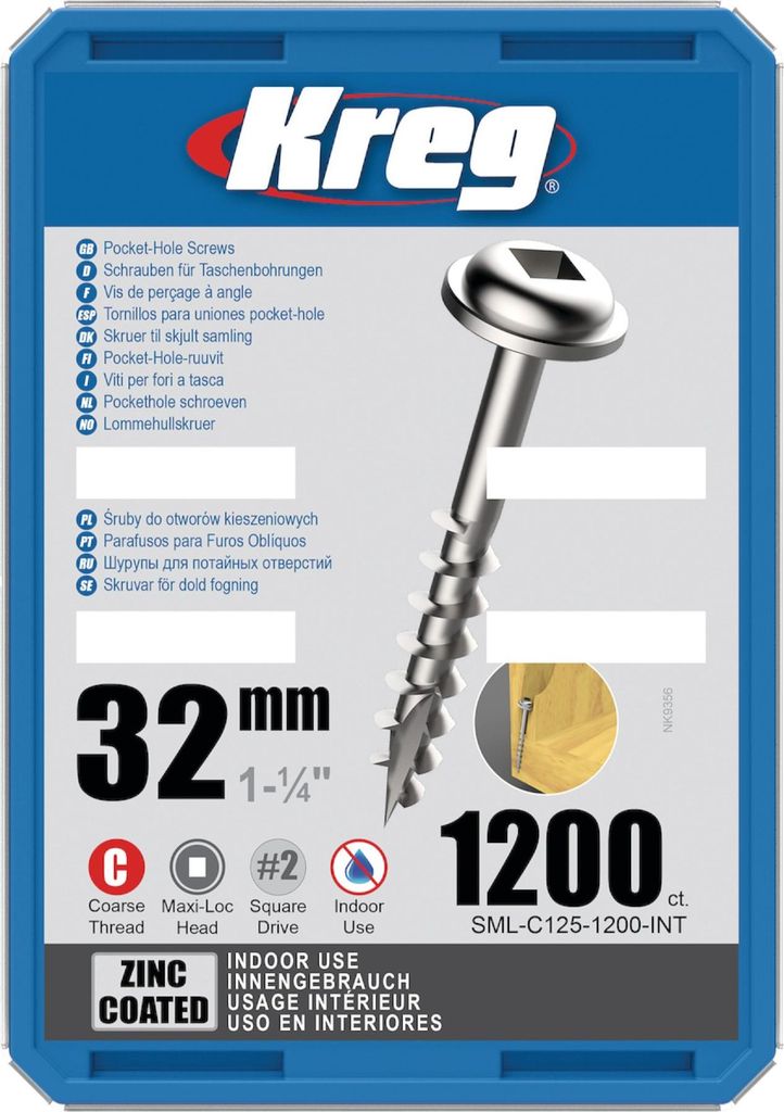 Kreg SML-C125-1200 Wkręty do otworów montażowych 4,0 x 32 Zdjęcie produktu 