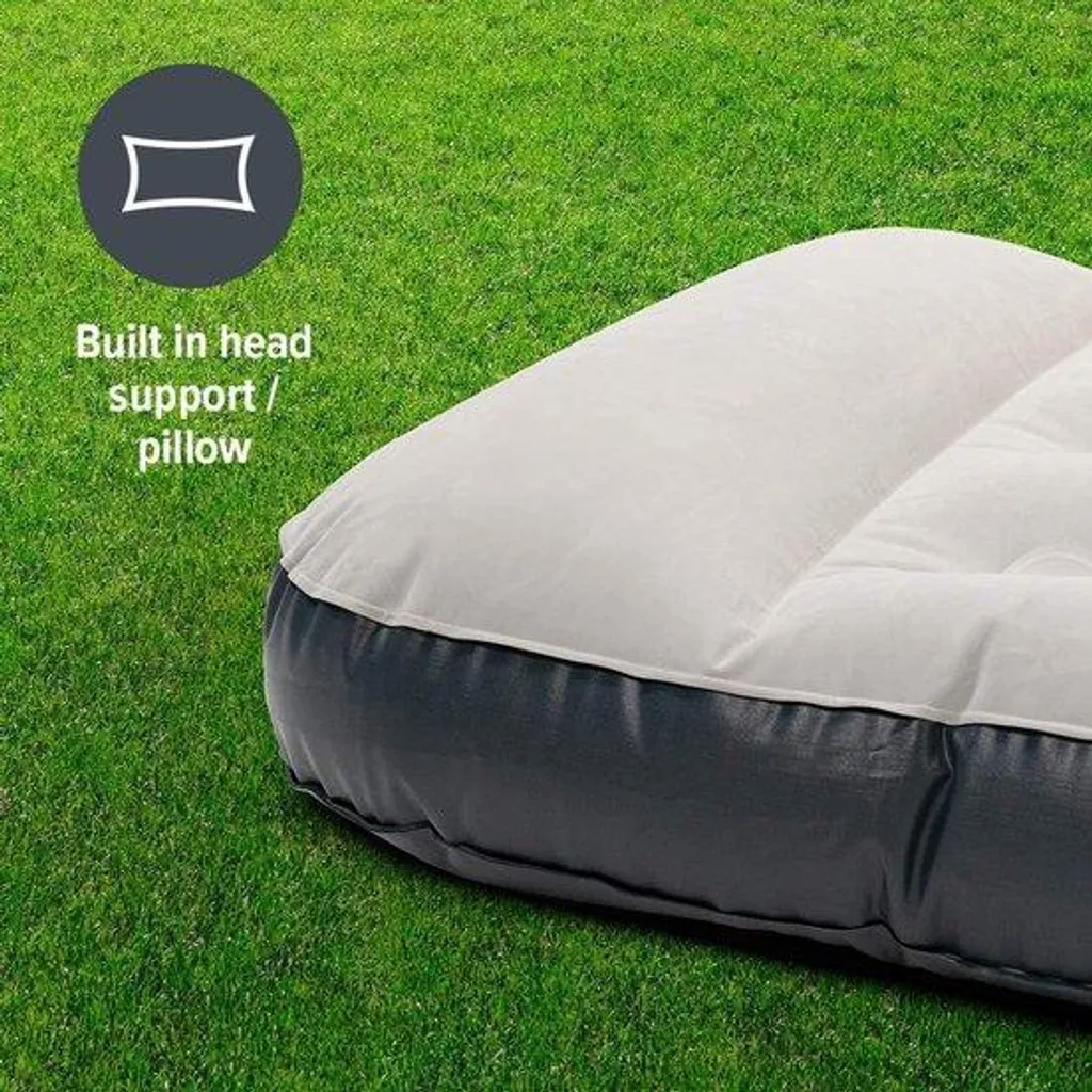 Matelas de camping deux places avec pompe à pied intégrée - Bleu Marine