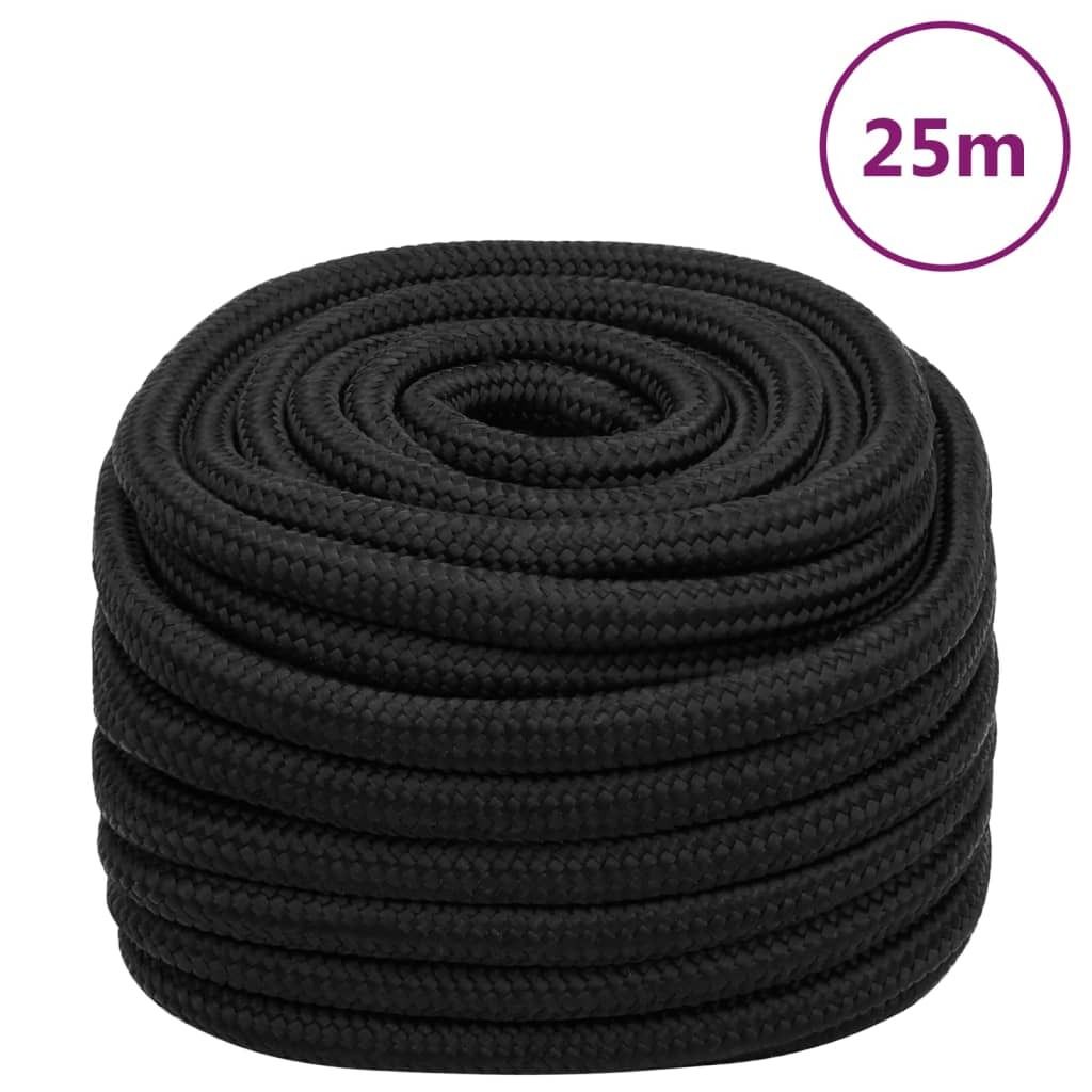 The Living Store Bootsseil Schwarz 20 mm 25 m Polypropylen