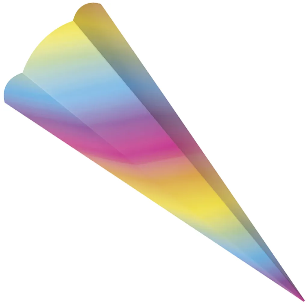 Cornet d'école pour garnir de cadeaux rentrée CP hexagonal arc-en-ciel