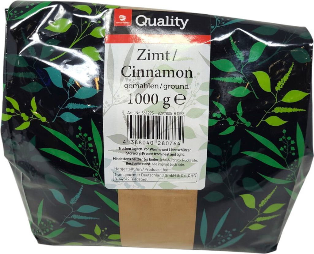 TGQ Zimt gemahlen 1000g Beutel Gewürz Kräuter Kochen Küche Gastro