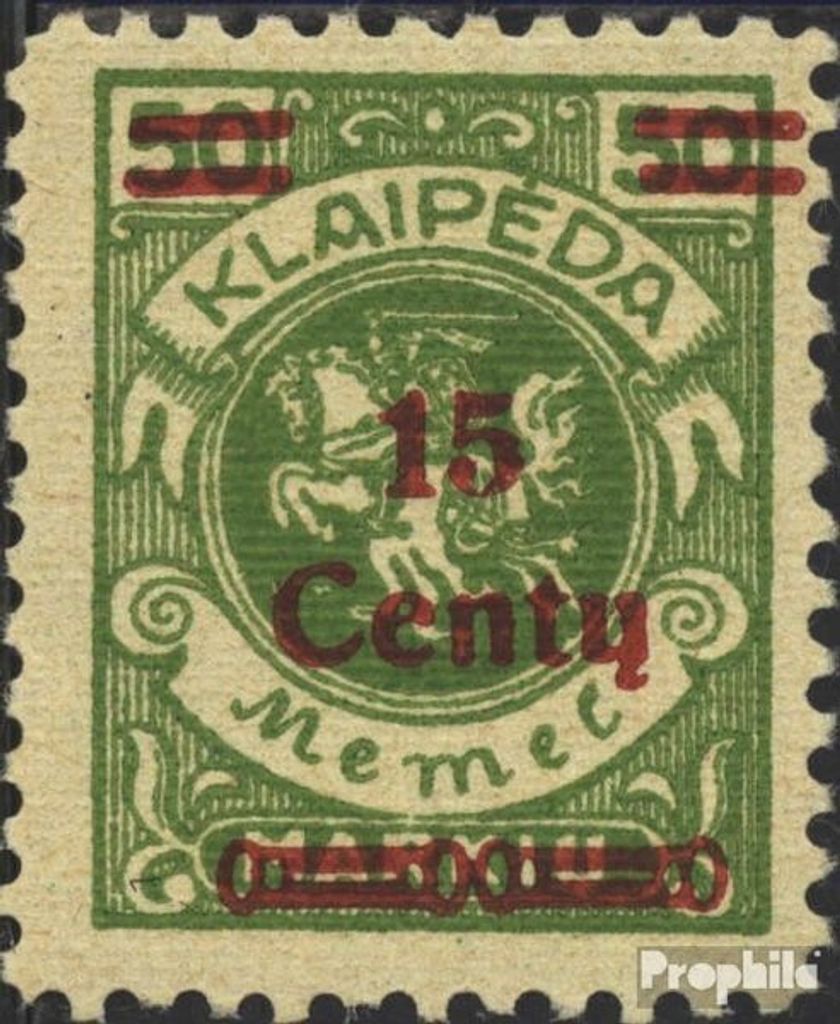 Briefmarken Memelgebiet 1923 Mi 210 mit Falz Aushilfsausgabe