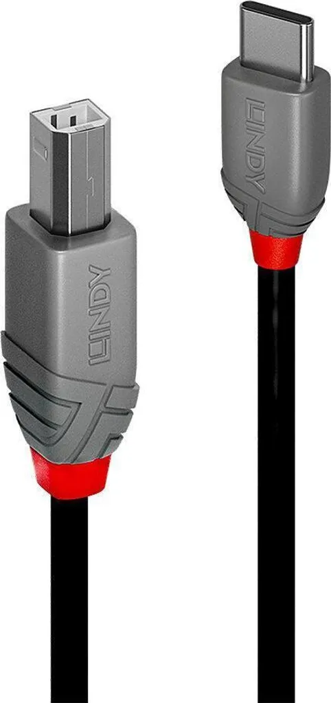 LINDY Cavo USB 2.0 da tipo C a B da 1 m, linea Anthra