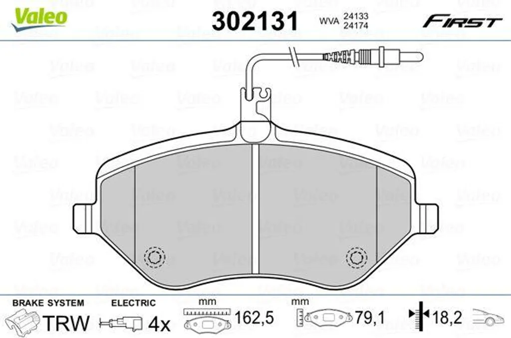 Plaquettes de frein haute performance Valeo 302131 OE 1611334980