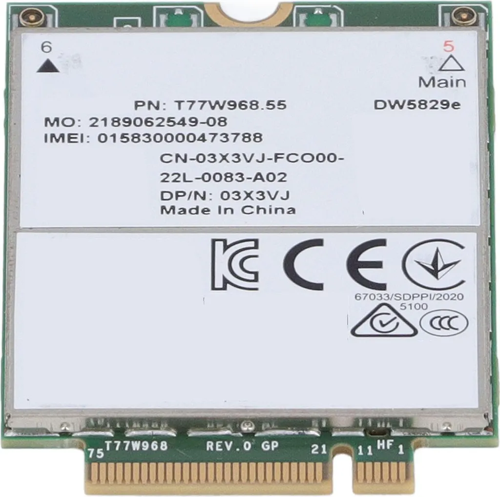 Module 4G DW5829e T77W968 pour Internet Mobile sur PC Latitude 7530 - 6