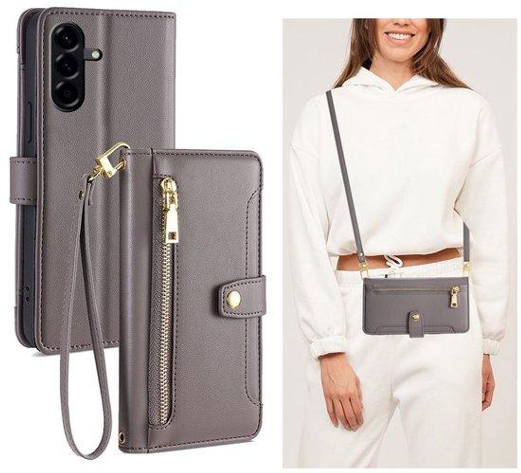 Telefonetui mit Schnur und Reißverschluss - Geldbörse mit Reißverschluss - Telefonetui - für Samsung Galaxy A56 5G geeignet - Schnur-Handytasch...