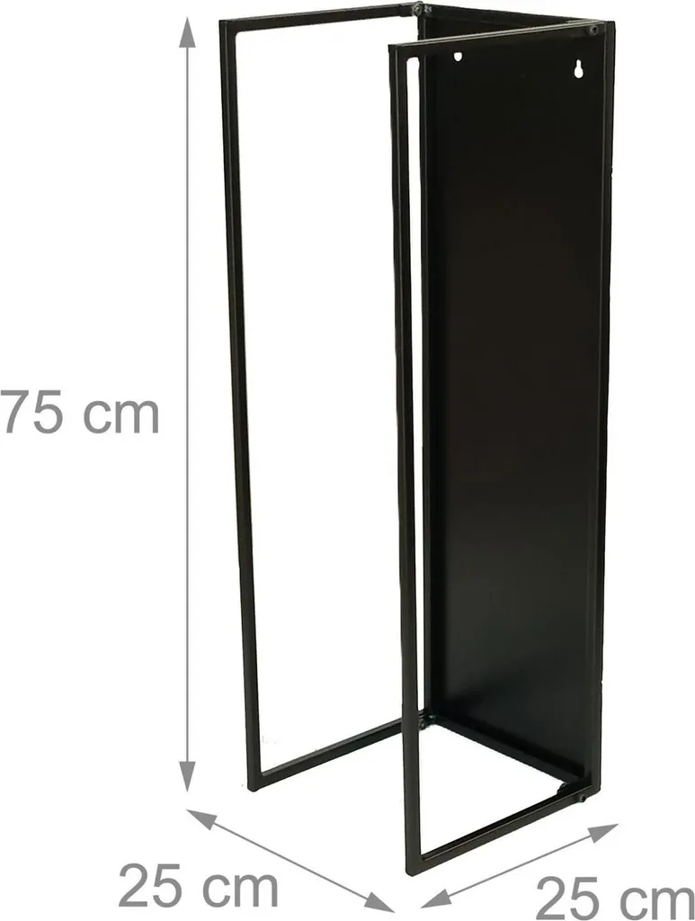 Range-bûches mural vertical design - Support bois de chauffage interne