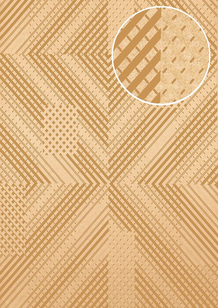 Grafik Vliesvliestapete ATLAS XPL-564-4 Vliesvliestapete strukturiert mit geometrischen Formen schimmernd gold sand-beige braun-beige gold-braun 5,...