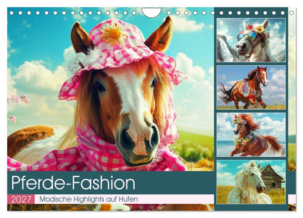 Pferde-Fashion. Modische Highlights auf Hufen (Wandkalender 2027 DIN A4 quer), CALVENDO Monatskalender