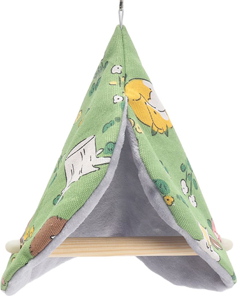 Winter-Vogelnest zum Aufhängen, Cartoon-Druck, dick, weich, gemütlich, kältebeständig, kleines Vogelbett, Hängematte, Haus, Papagei, Sittich, ...