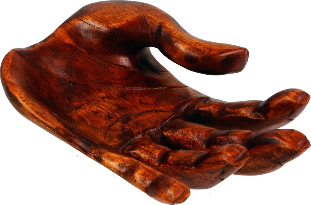 Obstschale aus Holz, Geschnitzte Obstschale, Holzschale, Holzteller - M4 Hand, Braun, 10*32*22 cm, Schalen