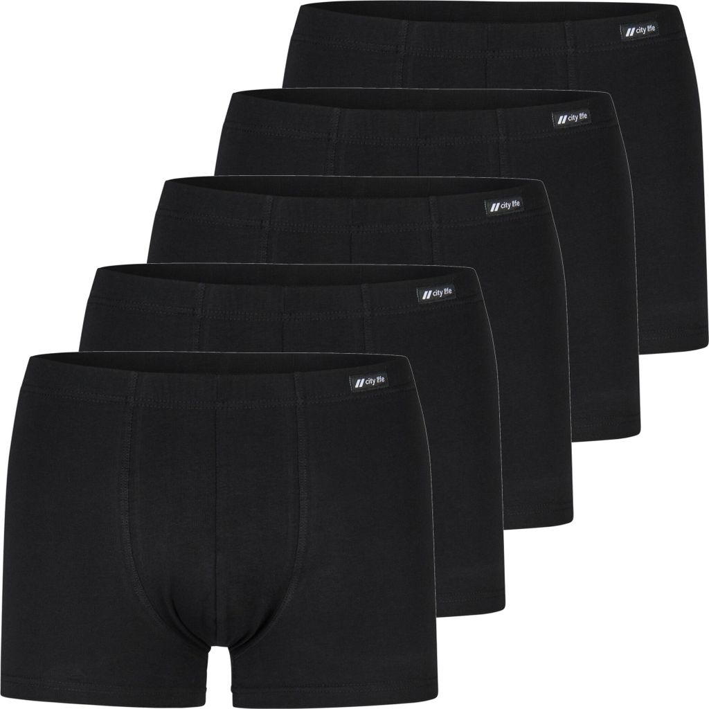 City Life 5er Pack Herren Jersey Pant Boxer Shorts Sparpack M - 4XL - Farbe: schwarz, Grösse: L