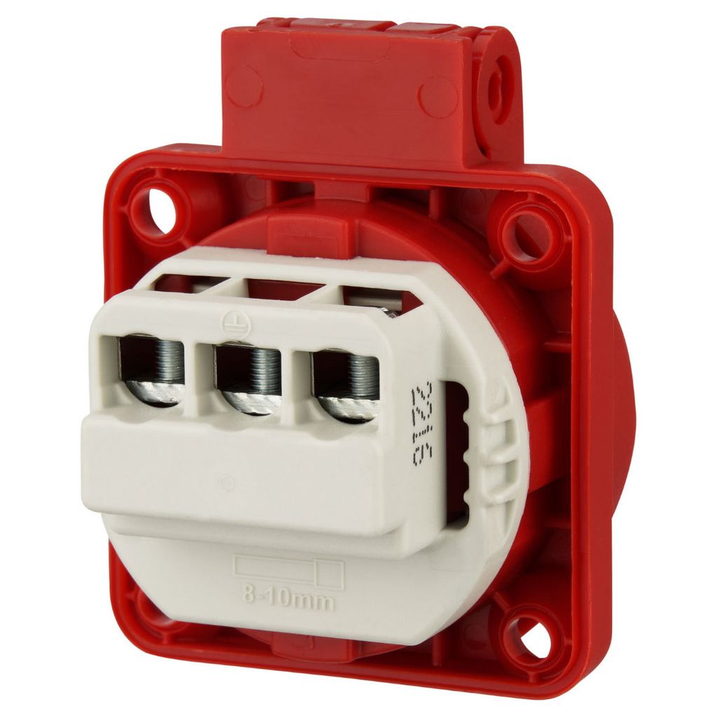 Unterputz Einbausteckdose IP54 – 50x50mm Flansch, 26mm Einbautiefe – Spritzwassergeschützt