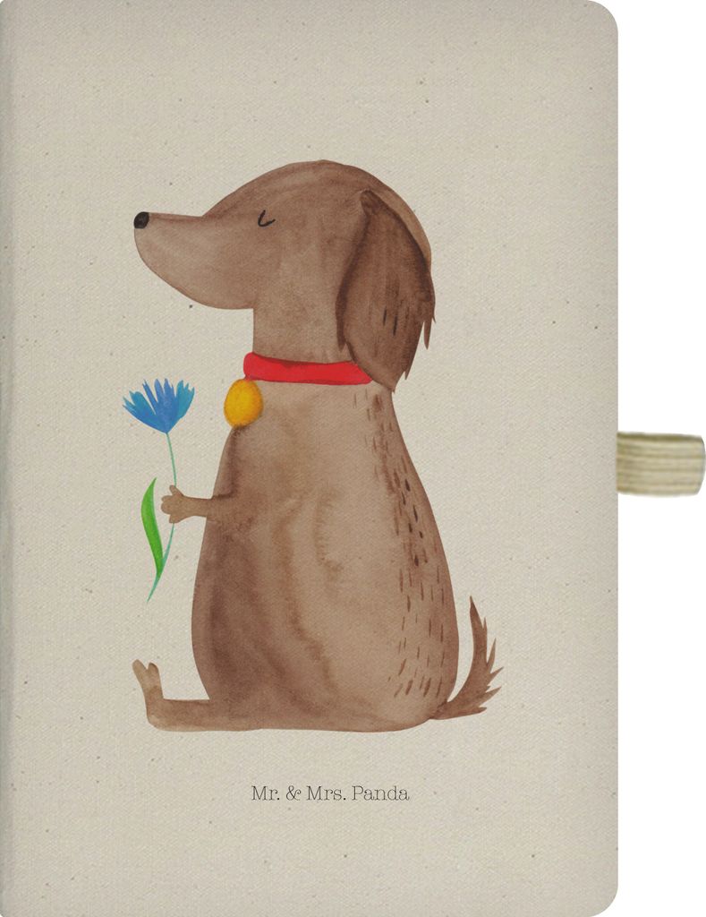 Mr. & Mrs. Panda Journal Hund Blume - Transparent - Geschenk, Niedlich, Halsband, Sprüche, Tagebuch, Skizzenbuch, notizbuch, A5, Hunde, Kladde