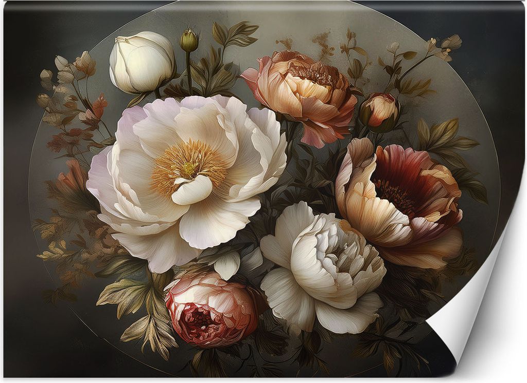 Vlies fototapete Natur Blumen 200x140 cm Feeby Grau inkl. Kleber einfache Montage