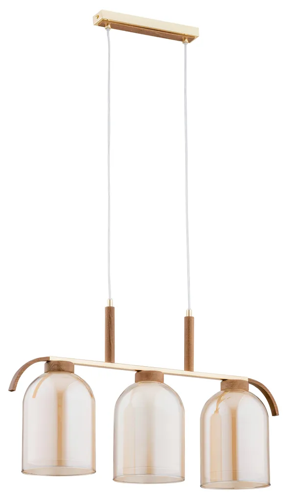 Suspension pour table de salle à manger bois et or - Luminaire ARIS 90cm