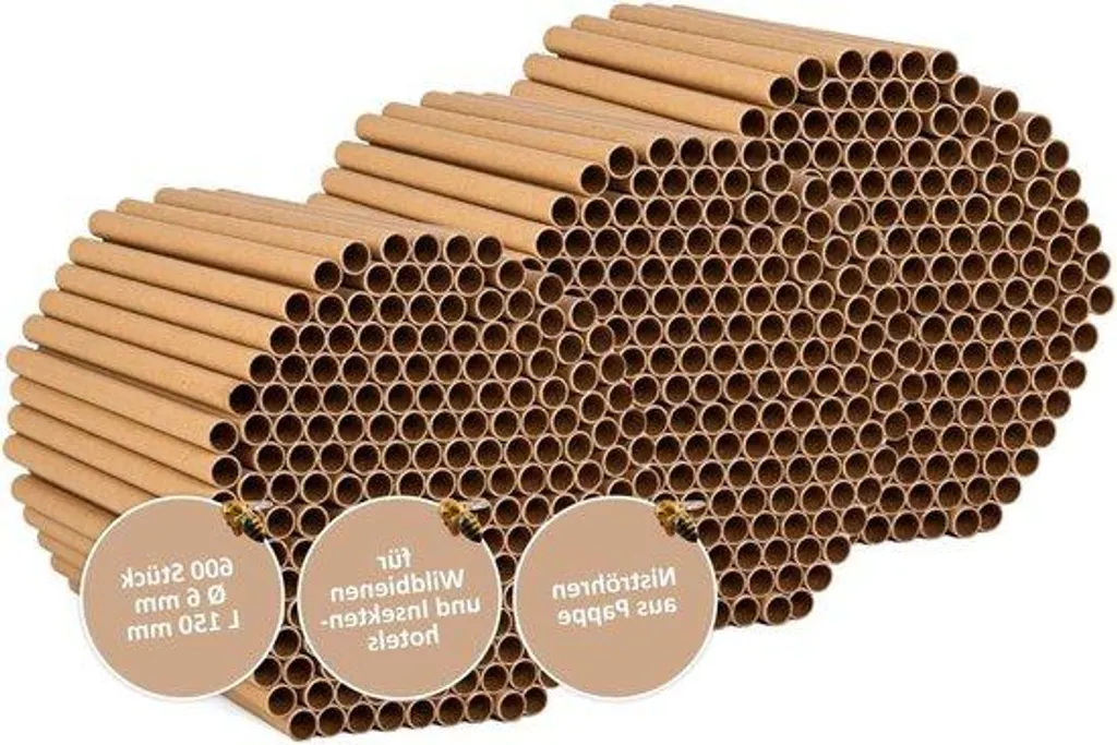 Lot de 600 tubes de nidification 15 cm pour abeille sauvage diamètre 6 mm