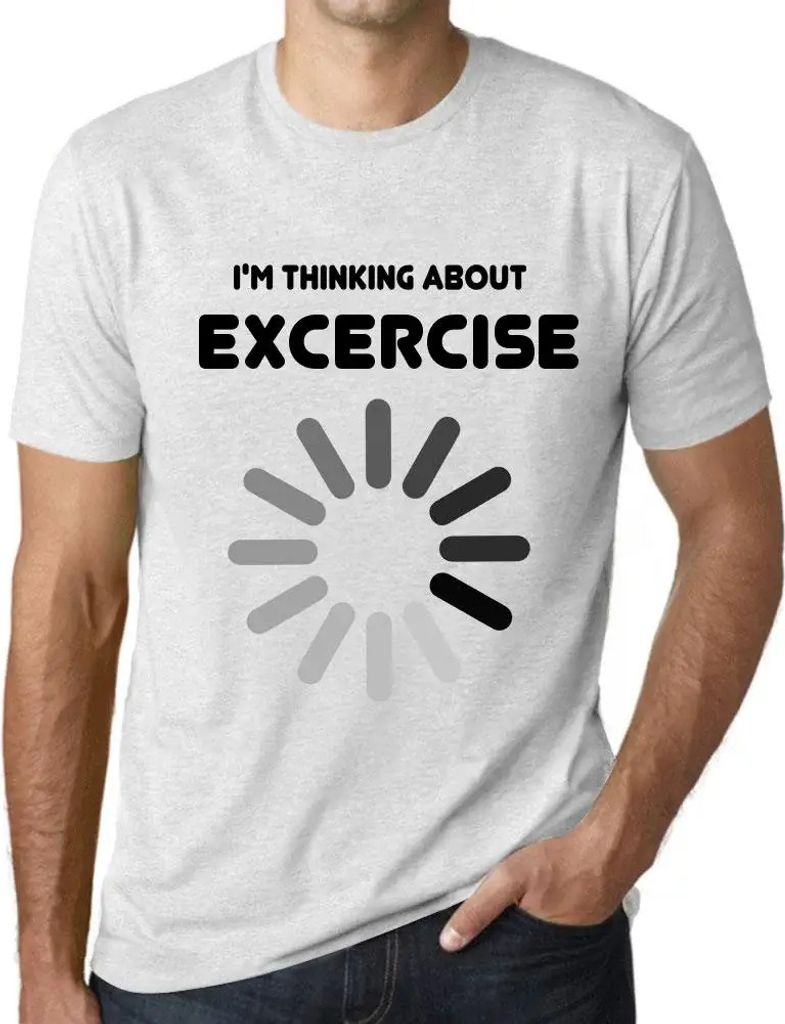Herren Grafik T-Shirt Ich denke über Bewegung nach – I'm Thinking About Excercise – Öko-Verantwortlich Vintage Jahrgang Kurzarm Lustige Druck