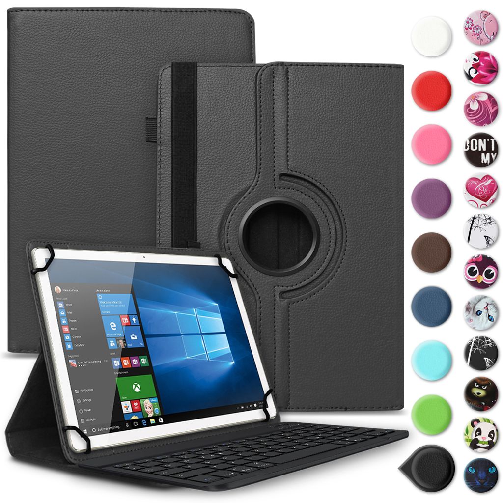 Tablet Tasche 10 10.1 Zoll Tastatur Hülle Schutzhülle Case Bluetooth 360 DrehbarFarbe:Weiß